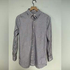 Peter Millar Men Long Sleeve Button Up Plaid Shirt Sz M Embroidered Harbor Cuff‎